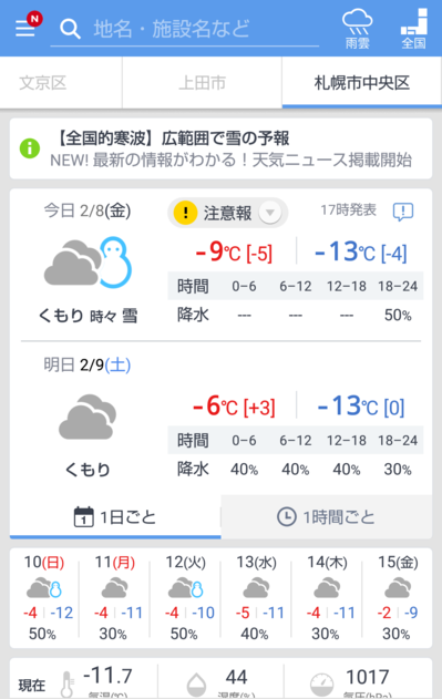 札幌の気温