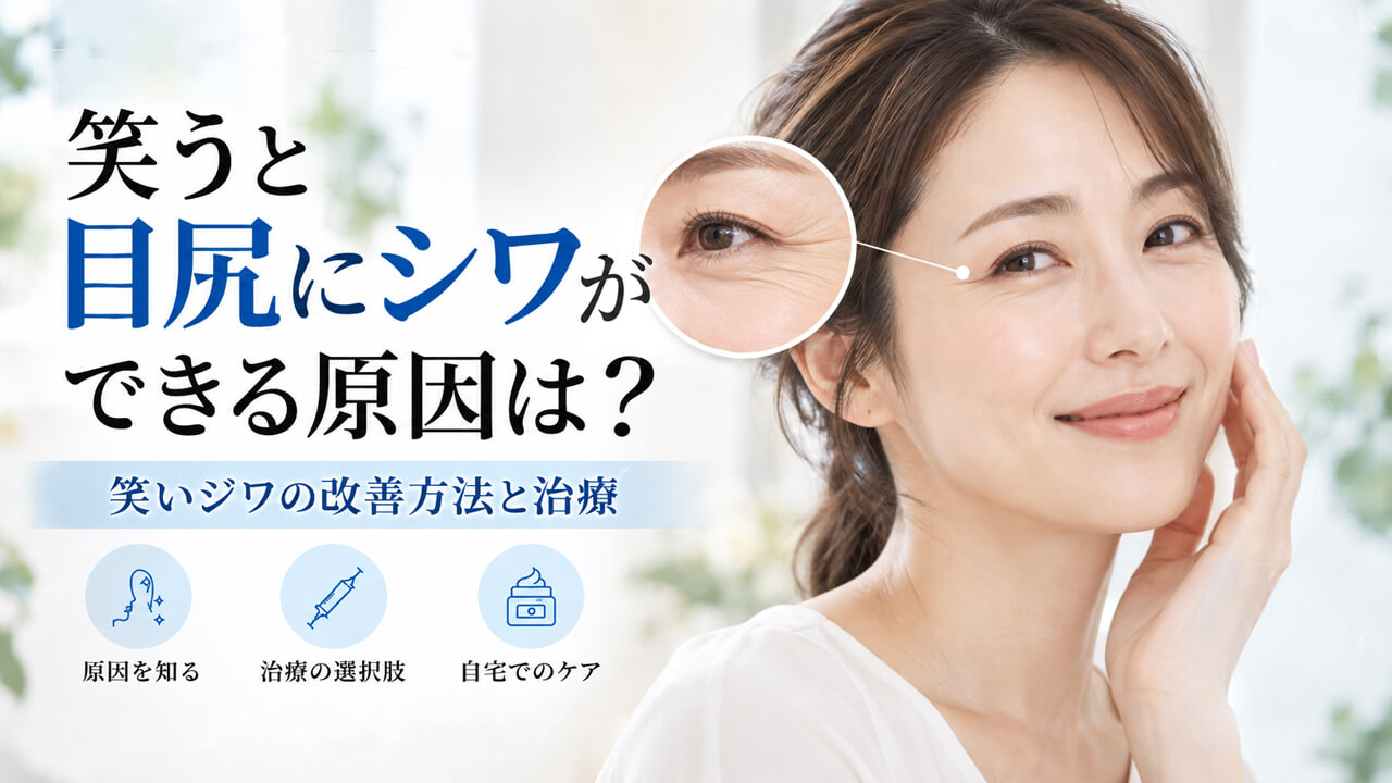 目尻の笑いジワはなぜできる？笑うとシワが目立つ原因と改善方法